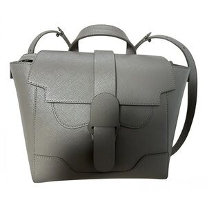 Senreve Maestra grey leather convertible backpack/tote bag, storm/silver color
